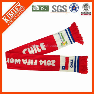 Knitted Acrylic Fashion Football Jacquard Fans Scarf